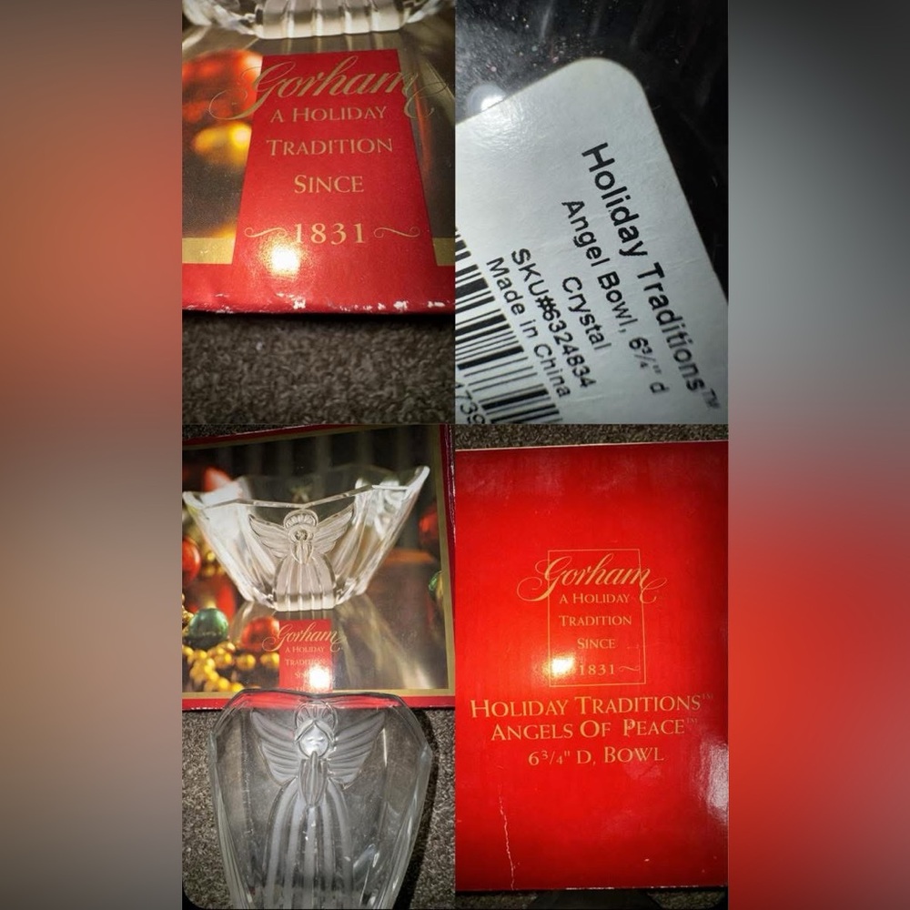 Gorham Holiday Traditions Crystal Angel Bowl